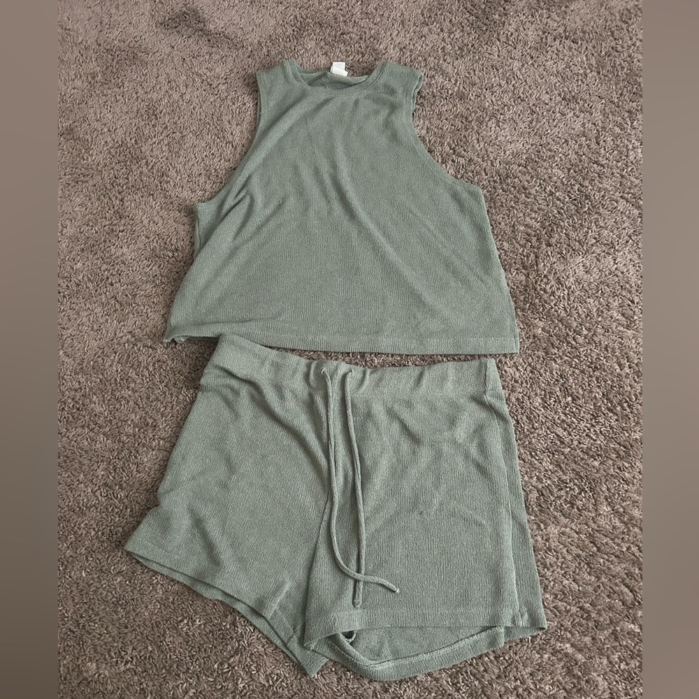 Knit tank and short set